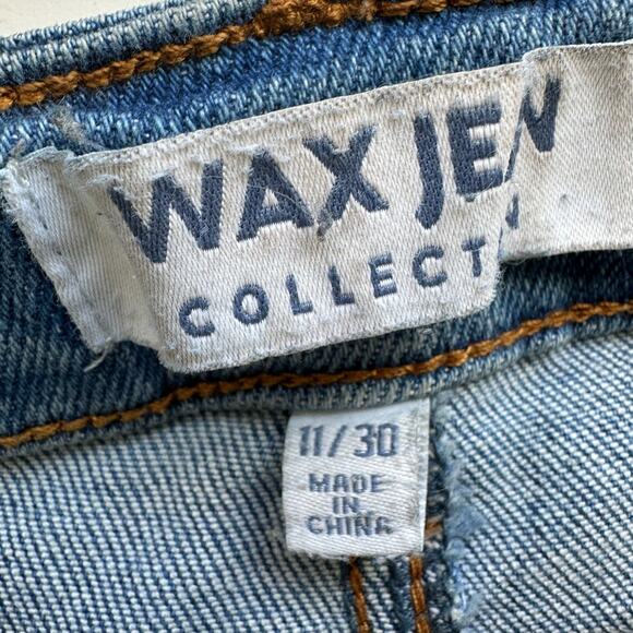 Wax Jean Collection Medium Wash Distressed Holes Boyfriend Denim Jeans 30 - Picture 9 of 14